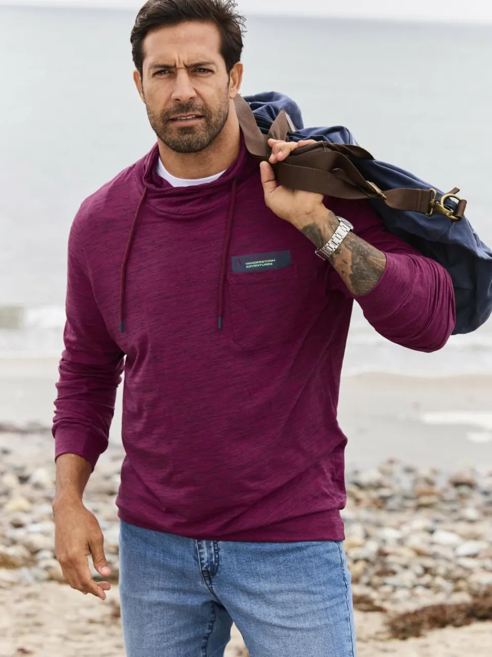 Jan Vanderstorm Sweatshirts & Sweatjacken<Herren Sweatshirt - KERVIK aubergine meliert