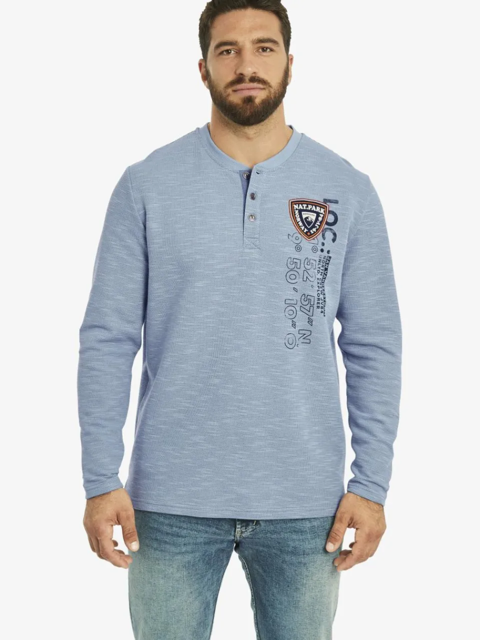 Jan Vanderstorm Sweatshirts & Sweatjacken<Herren Sweatshirt - REGINALD blau bedruckt