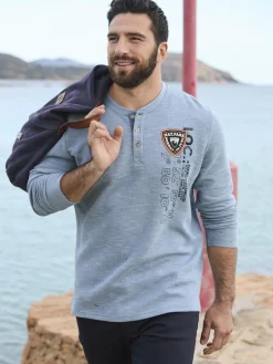 Jan Vanderstorm Sweatshirts & Sweatjacken<Herren Sweatshirt - REGINALD blau bedruckt