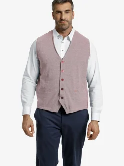 Charles Colby Anzüge<Herren Sweatweste - DUKE DAVYN rot melange uni