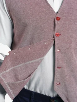 Charles Colby Anzüge<Herren Sweatweste - DUKE DAVYN rot melange uni