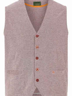 Charles Colby Anzüge<Herren Sweatweste - DUKE DAVYN rot melange uni