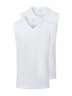 Ragman Shirts<Herren Tank Top im 2er-Pack weiß uni