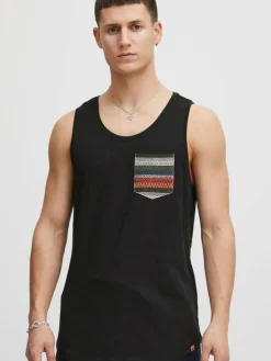 BLEND Shirts<Herren Tanktop - BHElei schwarz gemustert
