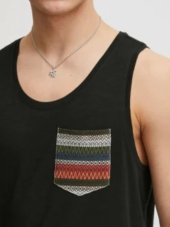 BLEND Shirts<Herren Tanktop - BHElei schwarz gemustert
