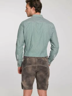 Spieth & Wenksy Hemden<Herren Trachtenhemd - Dorf Langarm grün uni