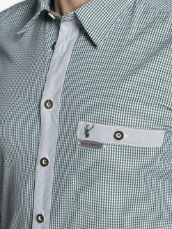 Spieth & Wenksy Hemden<Herren Trachtenhemd - Dorf Langarm grün uni