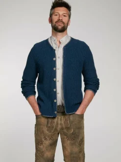 Spieth & Wenksy Pullover & Strickjacken<Herren Trachtenstrickjacke - Plauen blau uni