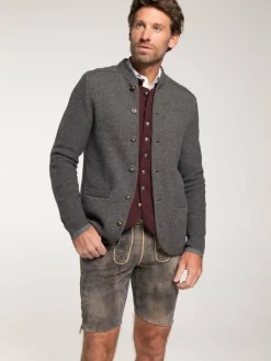 Spieth & Wenksy Pullover & Strickjacken<Herren Trachtenstrickjacke - Gasteig anthrazit uni