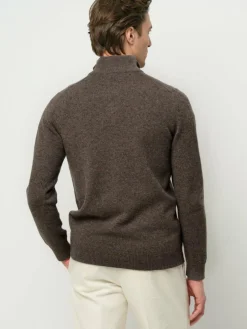 Profuomo Pullover & Strickjacken<Herren Troyer braun uni