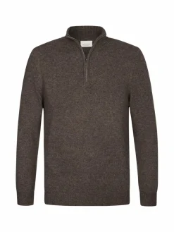Profuomo Pullover & Strickjacken<Herren Troyer braun uni
