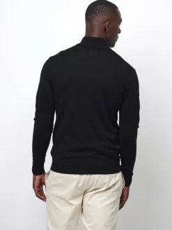 Profuomo Pullover & Strickjacken<Herren Troyer schwarz uni