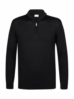 Profuomo Pullover & Strickjacken<Herren Troyer schwarz uni