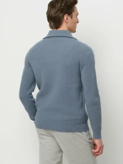 Profuomo Pullover & Strickjacken<Herren Troyer blau uni