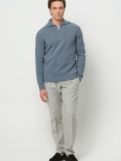 Profuomo Pullover & Strickjacken<Herren Troyer blau uni