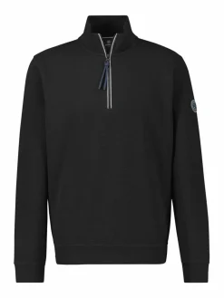 LERROS Sweatshirts & Sweatjacken<Herren Troyer schwarz uni