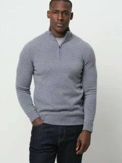 Profuomo Pullover & Strickjacken<Herren Troyer blau uni