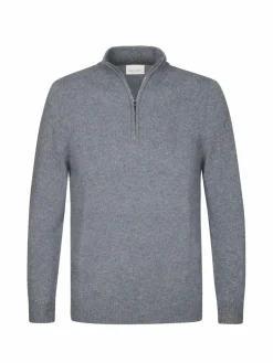 Profuomo Pullover & Strickjacken<Herren Troyer blau uni