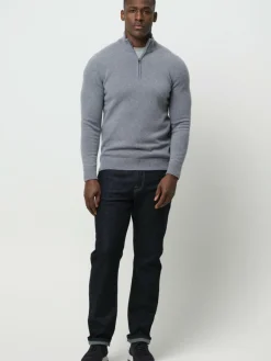 Profuomo Pullover & Strickjacken<Herren Troyer blau uni