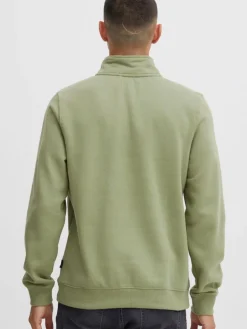 BLEND Sweatshirts & Sweatjacken<Herren Troyer grün bedruckt