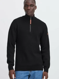 BLEND Pullover & Strickjacken<Herren Troyer - BHMFINTOS schwarz uni