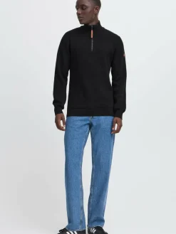 BLEND Pullover & Strickjacken<Herren Troyer - BHMFINTOS schwarz uni