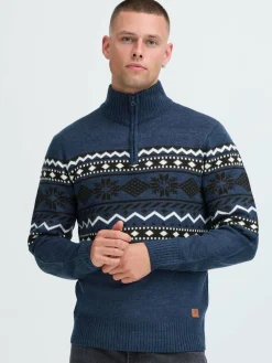 BLEND Sweatshirts & Sweatjacken<Herren Troyer - BHNolan blau gemustert