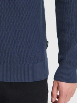 BLEND Pullover & Strickjacken<Herren Troyer - BHPullover blau uni