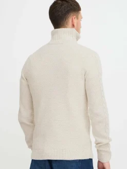 BLEND Pullover & Strickjacken<Herren Troyer - BHPullover weiß gemustert