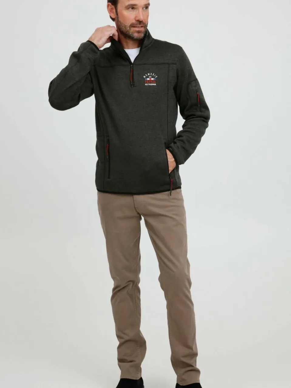 FQ1924 Sweatshirts & Sweatjacken<Herren Troyer - FQBirk anthrazit uni