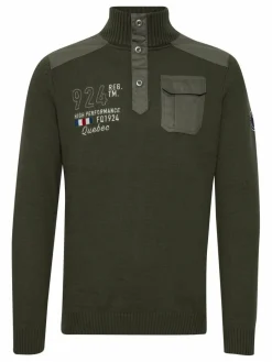 FQ1924 Sweatshirts & Sweatjacken<Herren Troyer - FQErlong grün bedruckt