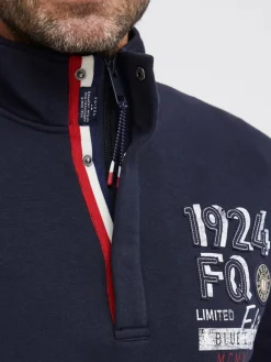 FQ1924 Pullover & Strickjacken<Herren Troyer - FQWilliam blau uni