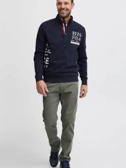 FQ1924 Pullover & Strickjacken<Herren Troyer - FQWilliam blau uni