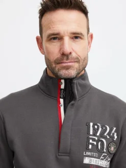 FQ1924 Pullover & Strickjacken<Herren Troyer - FQWilliam grau uni