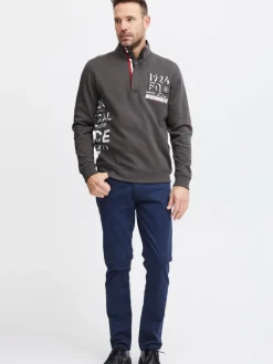 FQ1924 Pullover & Strickjacken<Herren Troyer - FQWilliam grau uni