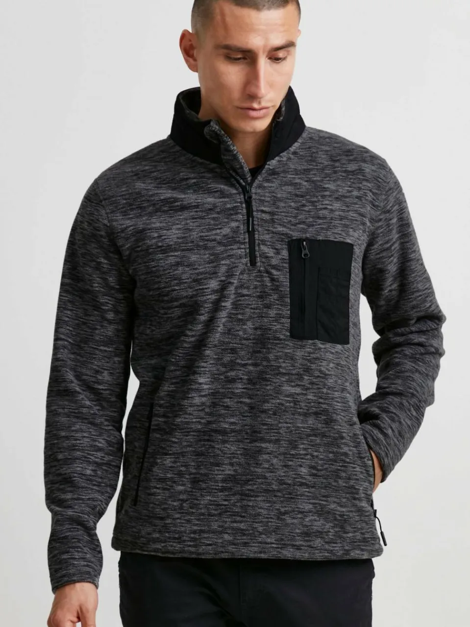 Indicode Sweatshirts & Sweatjacken<Herren Troyer - IDWimort schwarz meliert