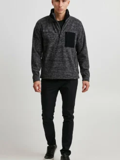 Indicode Sweatshirts & Sweatjacken<Herren Troyer - IDWimort schwarz meliert