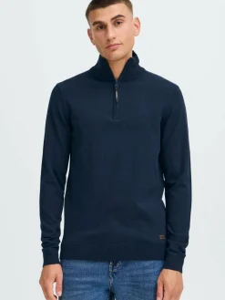 Solid Pullover & Strickjacken<Herren Troyer - SDAKANVIS blau uni