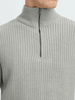 Solid Pullover & Strickjacken<Herren Troyer - SDARIAN hellgrau uni