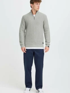 Solid Pullover & Strickjacken<Herren Troyer - SDARIAN hellgrau uni