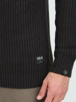 Solid Pullover & Strickjacken<Herren Troyer - SDARIAN schwarz uni