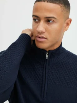 Solid Pullover & Strickjacken<Herren Troyer - SDClive blau uni