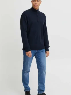 Solid Pullover & Strickjacken<Herren Troyer - SDClive blau uni