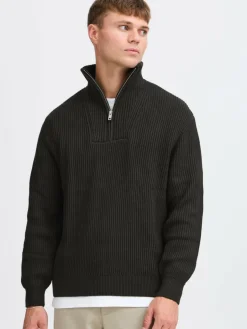 Solid Pullover & Strickjacken<Herren Troyer - SDNALLE schwarz uni