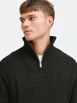 Solid Pullover & Strickjacken<Herren Troyer - SDNALLE schwarz uni