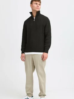 Solid Pullover & Strickjacken<Herren Troyer - SDNALLE schwarz uni