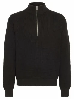 Solid Pullover & Strickjacken<Herren Troyer - SDRIVER HALFZIP schwarz uni