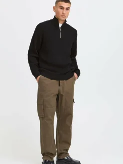 Solid Pullover & Strickjacken<Herren Troyer - SDRIVER HALFZIP schwarz uni