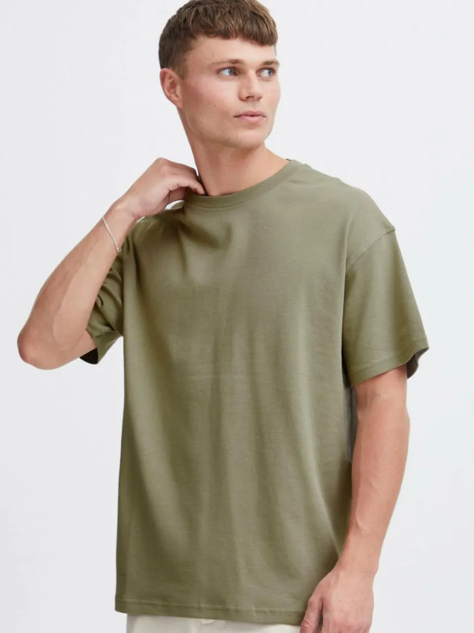 Solid Shirts<Herren T-Shirt grün uni