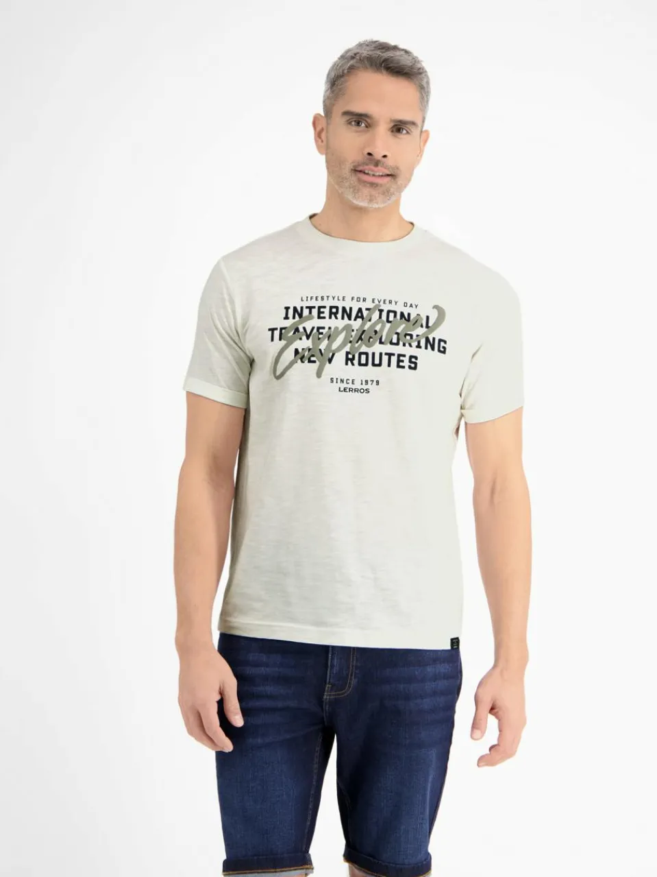LERROS Shirts<Herren T-Shirt weiß uni